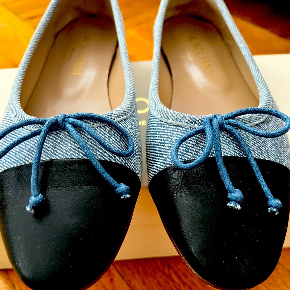 A. Soliani Como denim with black cap toe size 36.5.